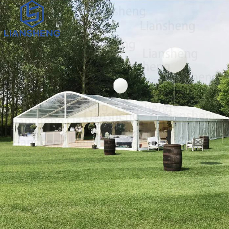 Khemah Clear Marquee Wedding Transparent Romantik Dengan Meja Dan Kerusi 200 Orang