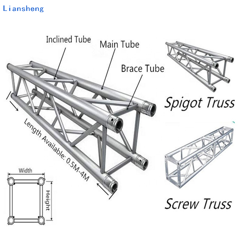 Kekuda Aluminium Luar Konsert Kekuda Peringkat Acara Pembesar Suara Mengangkat Spigot DJ Lighting Display Truss