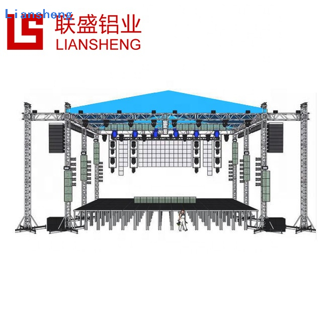 Jualan Panas Reka bentuk Saiz Tersuai Aluminium Truss Stand Pencahayaan LED Truss DJ Stage Platform Untuk Konsert Pertunjukan Acara