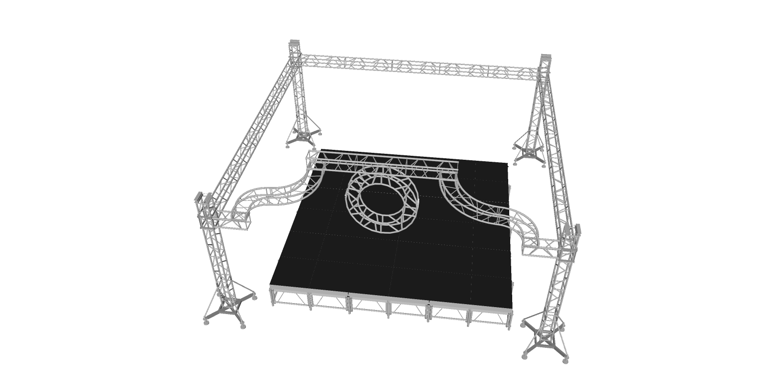 Aluminium Flat Top Outdoor Aluminium Lighting Truss Paparan Fesyen Pertunjukan Peringkat Acara Konsert Podium