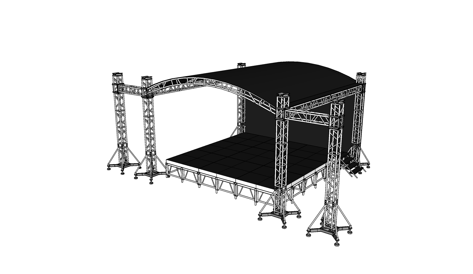 Aluminium Flat Top Outdoor Aluminium Lighting Truss Paparan Fesyen Pertunjukan Peringkat Acara Konsert Podium