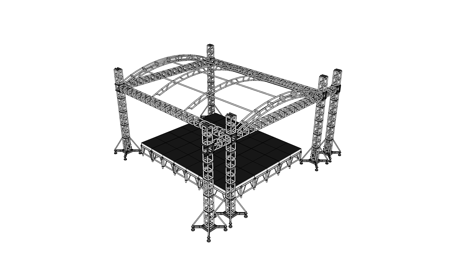 Aluminium Flat Top Outdoor Aluminium Lighting Truss Paparan Fesyen Pertunjukan Peringkat Acara Konsert Podium