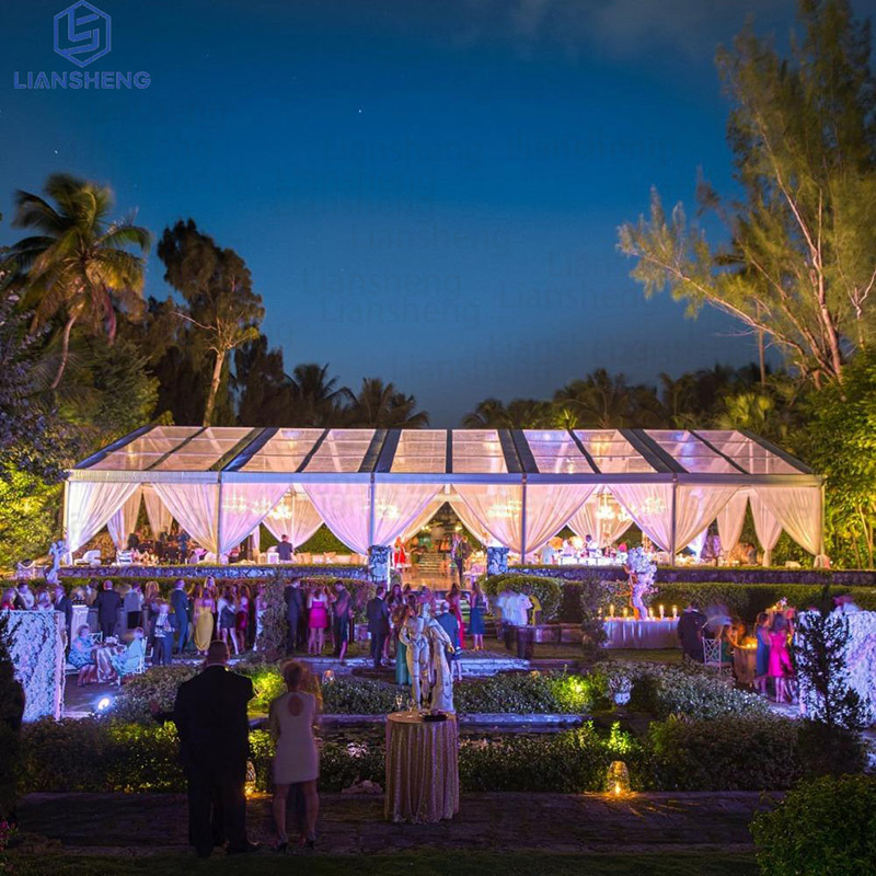 Khemah Clear Marquee Wedding Transparent Romantik Dengan Meja Dan Kerusi 200 Orang