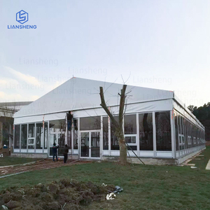 Jualan Panas Aluminium Frame Khemah Luaran Kalis Air Kalis Angin Custom Khemah Arka Atas Dinding Kaca Pameran Khemah Perniagaan