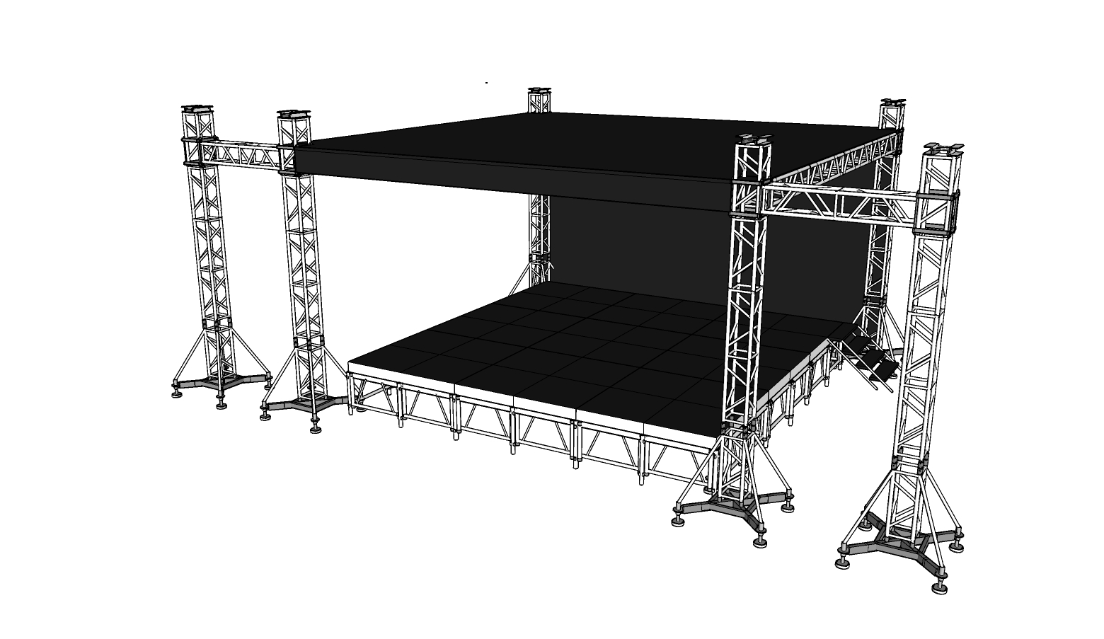 Aluminium Flat Top Outdoor Aluminium Lighting Truss Paparan Fesyen Pertunjukan Peringkat Acara Konsert Podium