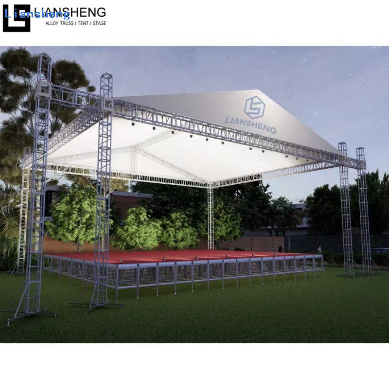 Jualan Panas Pencahayaan Konsert Luaran Kekuda Stand Aluminium Show Concert Stage Podium Dengan Sistem Angkat Kekuda