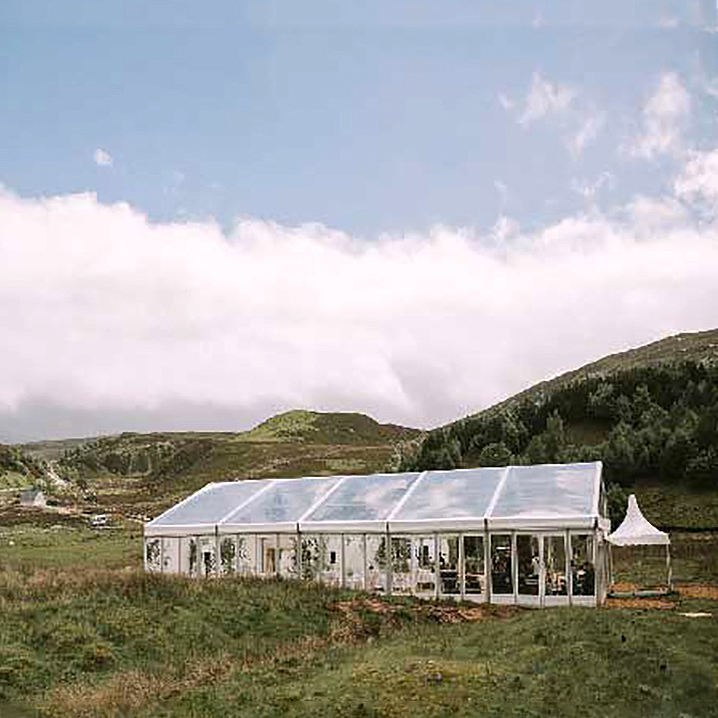Khemah Parti Kalis Angin Bingkai Aluminium Kaca Khemah Pesta Kalis Api Borong Acara Putih Dinding Sisi Pepejal Khemah Tugas Berat