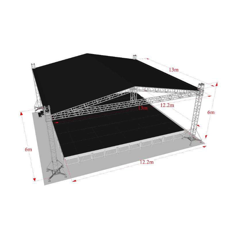 Konsert Pertunjukan Luaran Aluminium Stage Truss 20 X 20 Stand Alone Frame Structure Platform Concert Truss