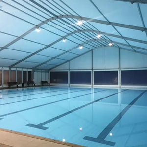 Khemah Gudang Sementara Luaran Tertebat Bengkel Tambahan Besar Dewan Penyimpanan Sukan Logam Bingkai Aluminium pasang siap Khemah industri