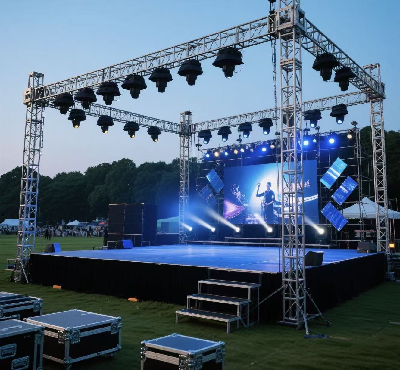 Pentas Acara Aluminium dengan Kekuda Pencahayaan untuk Gerai Pertunjukan & Pameran