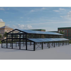 Ketibaan Baharu Black Frame Khemah Perkahwinan Struktur Tempat Acara Atrium Marquee dengan Khemah Struktur Dinding Kaca untuk Acara Parti