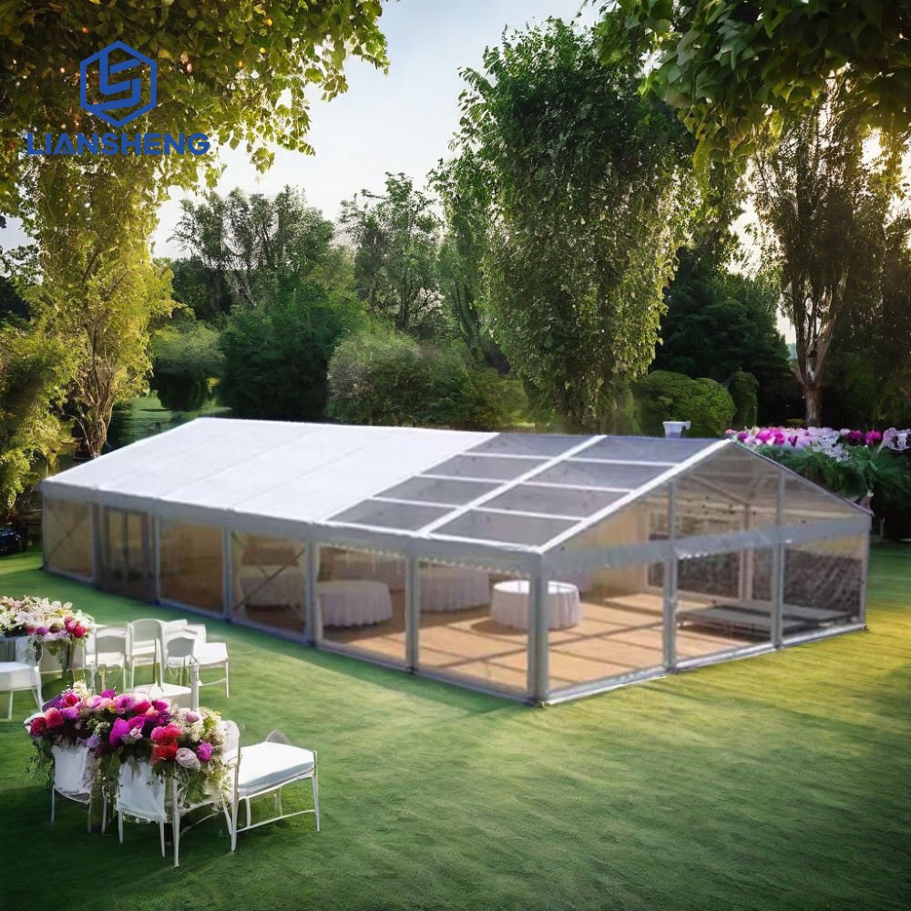 Khemah Pesta Perkahwinan Acara Putih Tersuai dengan Bingkai Aluminium Penutup PVC Kalis Air 10x12 10x15 10x20 10x30 10x40 10x50
