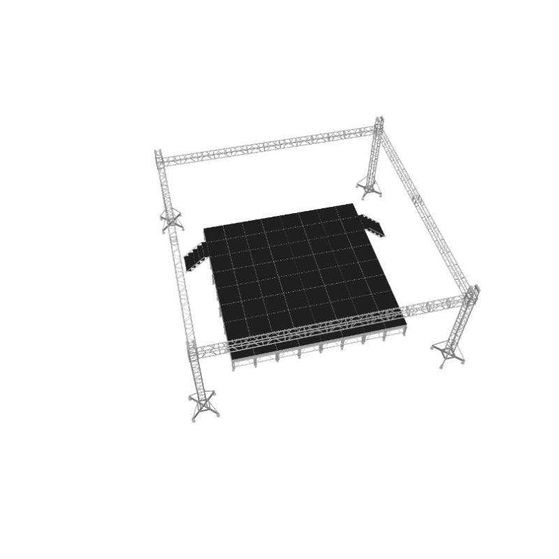 Reka Bentuk Percuma Sistem Peringkat Kekuda Aluminium Atas Rata Atas Acara Konsert Rekaan Tersuai Pentas Luar