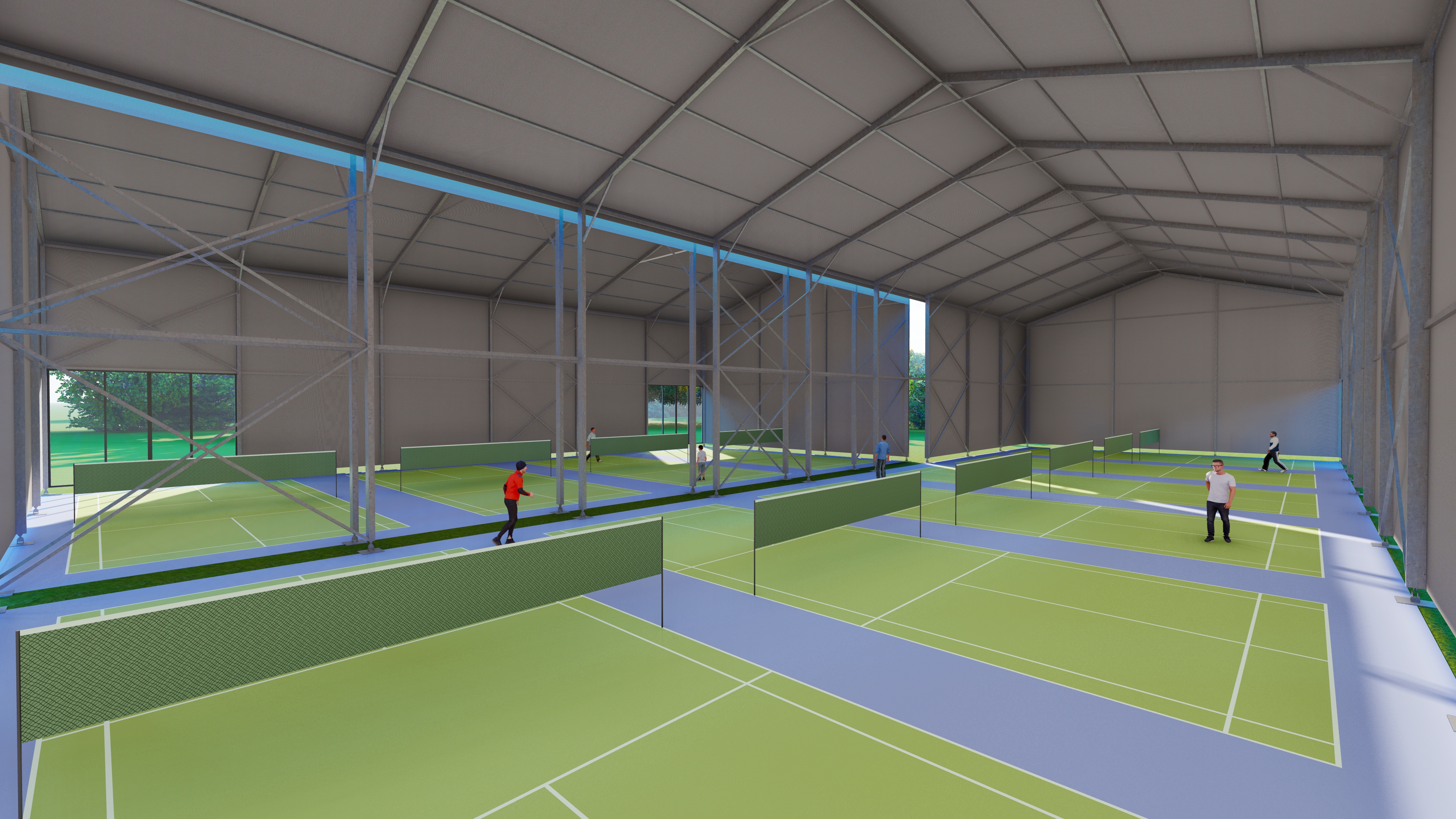 Khemah Sukan Bingkai Aluminium Liansheng 20mx30m Untuk Khemah Bola Keranjang Untuk Khemah Tenis 