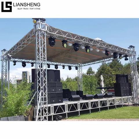 Pendirian Lampu Mudah Alih Kekuda Paparan Aluminium Stage Truss Mobile DJ