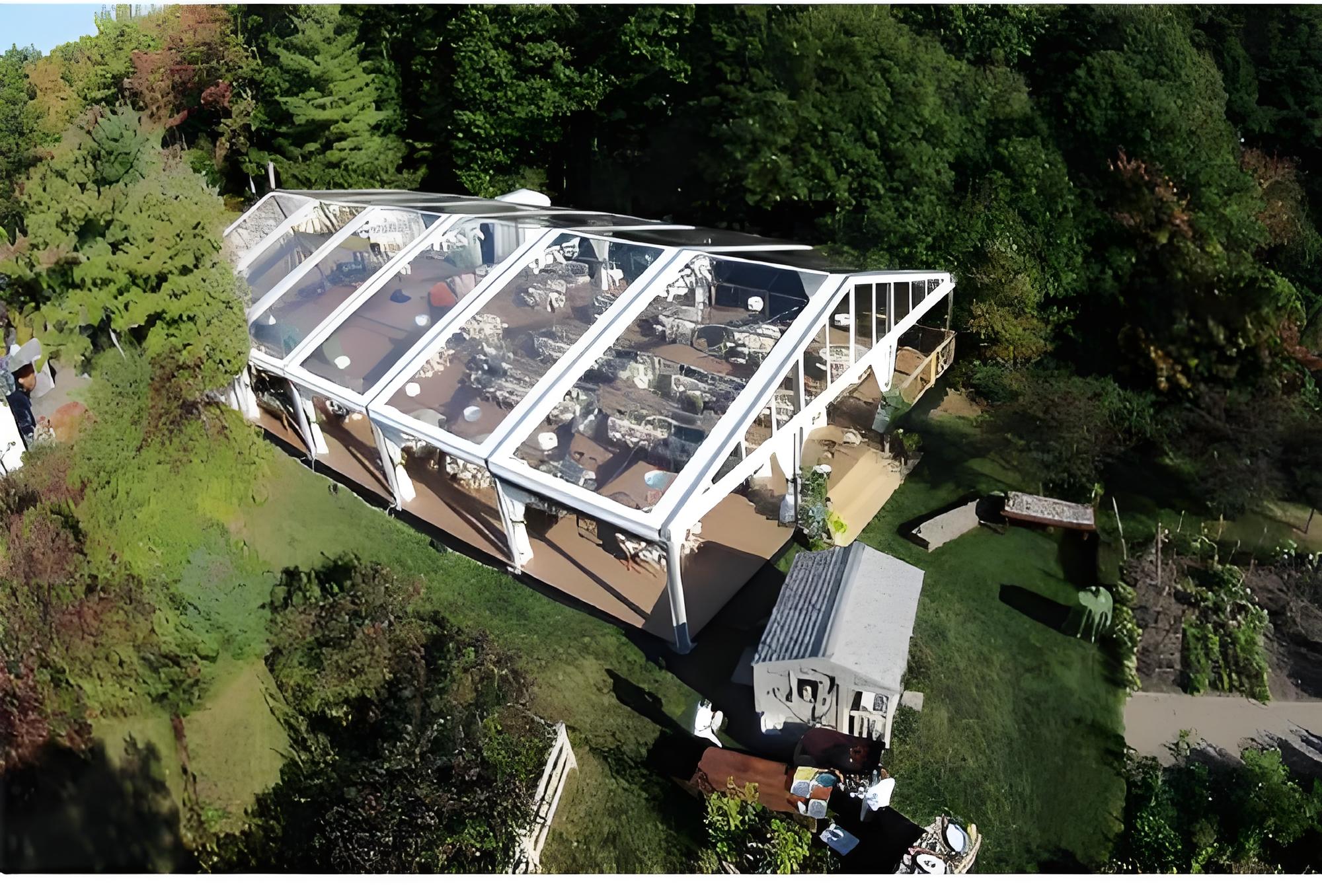 Khemah Parti Saiz Tersuai Mudah Dipasang Khemah Acara Span Panjang Rangka Aluminium Khemah Perkahwinan dengan Lapik Bumbung