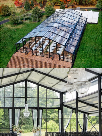 Khemah Atrium Aluminium Modular Tersuai Dengan Dinding Kaca Terbaja Untuk Pusat Beli-belah