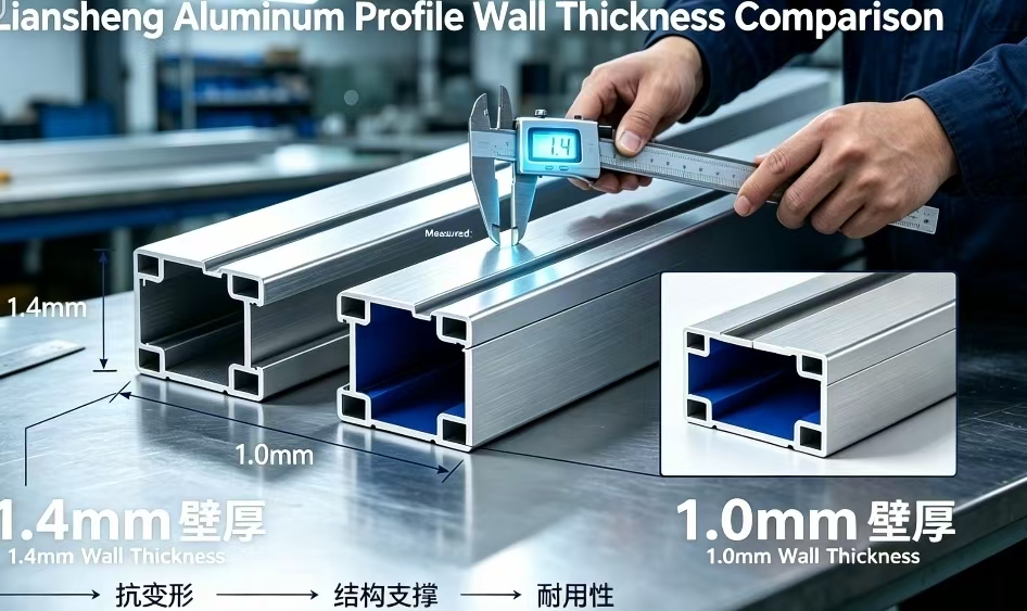 Profil Khemah Aluminium Liansheng, Ketebalan Dinding Nominal Sebagai Garis Bawah, Tiada Pengurangan Ketebalan